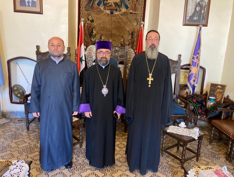 Состоялась встреча архимандрита Филиппа с епископом Армянской Апостольской Церкви в Дамаске Армашем Налбандяном